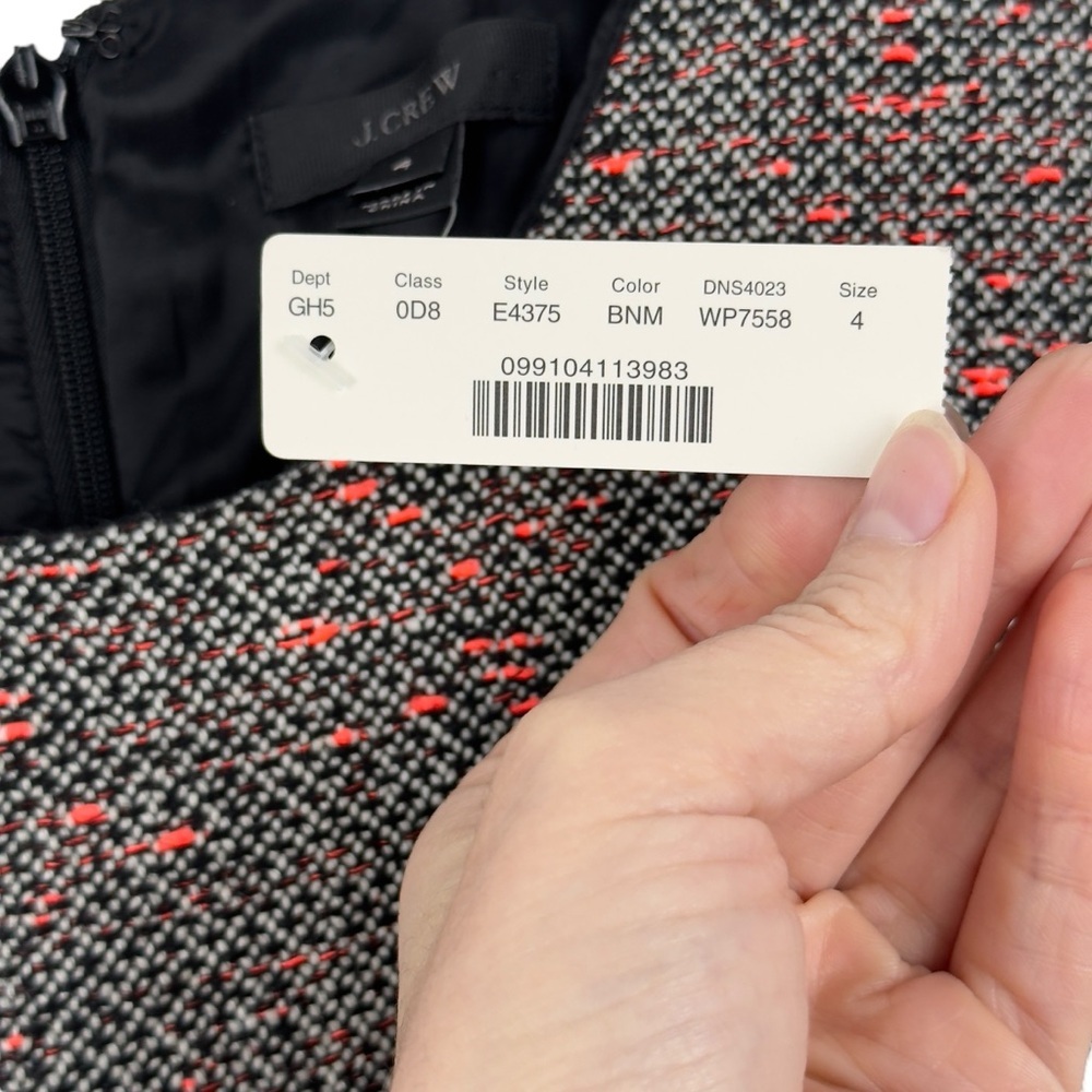 J. Crew Tweed Midi Dress in Gray with Pink Speckle - Picture 15 of 16